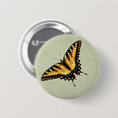 Tiger Swallowtail Butterfly Button (Voorkant /achterkant)