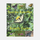 Tiger Swallowtail Butterfly Garden Blanket Fleece Deken (Voorkant)
