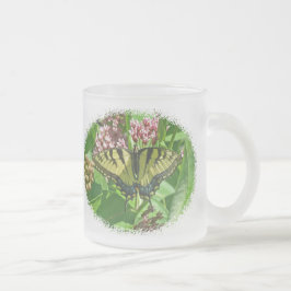 Tiger Swallowtail Butterfly op Milkweed Matglas Koffiemok