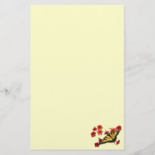 Tiger Swallowtail Butterfly op Red Flowers Briefpapier