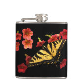 Tiger Swallowtail Butterfly op Red Flowers Heupfles (Voorkant)