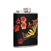 Tiger Swallowtail Butterfly op Red Flowers Heupfles (Rechts)