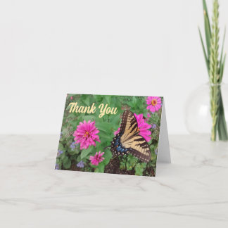 Tiger Swallowtail onder Flowers Dank je kaart