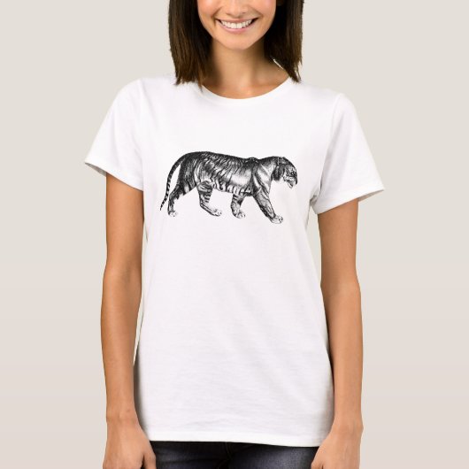 Tiger T-Shirt (zwart en wit) (Voorkant)