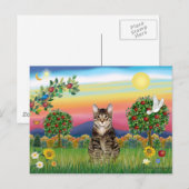 Tiger Tabby Cat 1 - Bright Country Briefkaart (Voorkant / Achterkant)