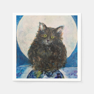 Tiger Tabby Cat Moon Night Maureen Girard Servet
