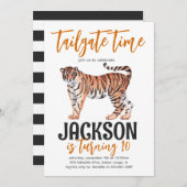 Tiger Tailgate Invitation d'anniversaire (Devant / Derrière)
