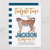 Tiger Tailgate Invitation d'anniversaire (Devant / Derrière)