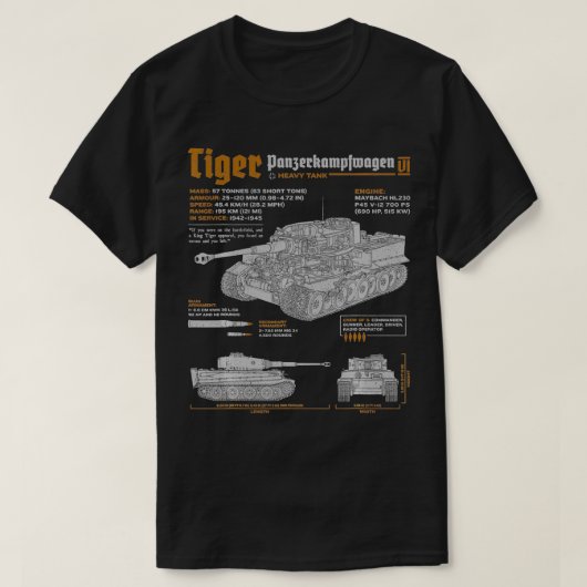 Tiger Tank Panzer PzKpfw VI Blueprint (Design voorkant)