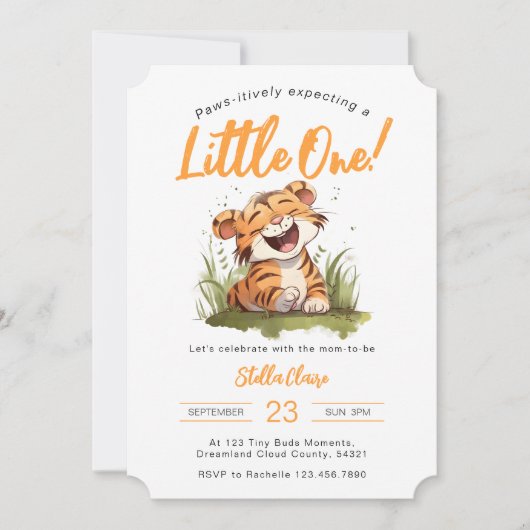 Tiger Thème Baby shower Invitation (Devant)