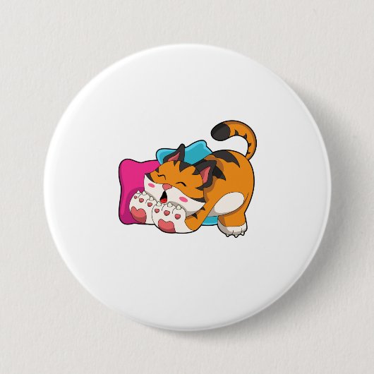 Tiger tired ronde button 7,6 cm (Voorkant)
