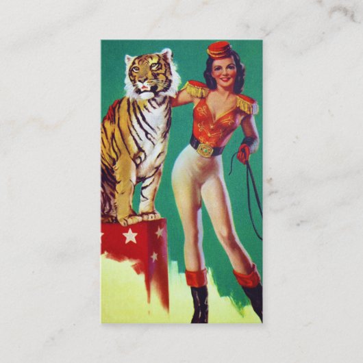 Tiger Trainer Pin-Up Girl Visitekaartje (Voorkant)