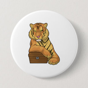 Tiger Treasurerborst Ronde Button 7,6 Cm