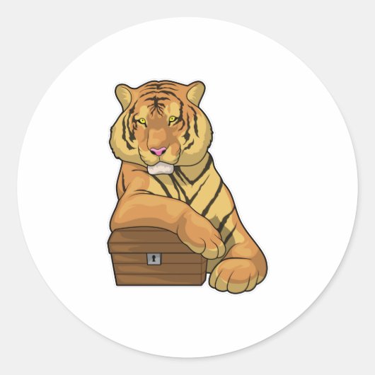 Tiger Treasurerborst Ronde Sticker (Voorkant)