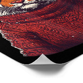 Tiger Ugly Sweater Kerstman Hoed Kerstmis Poster (Hoek)