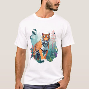 Tiger Vector Art Animal Majestic Natuur Wildlife T-shirt