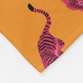 Tiger - Vibrant Pink Fleece Deken (Hoek)