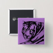TIGER VIERKANTE BUTTON 5,1 CM (Voorkant /achterkant)