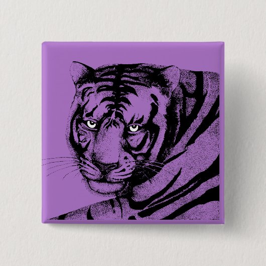 TIGER VIERKANTE BUTTON 5,1 CM (Voorkant)