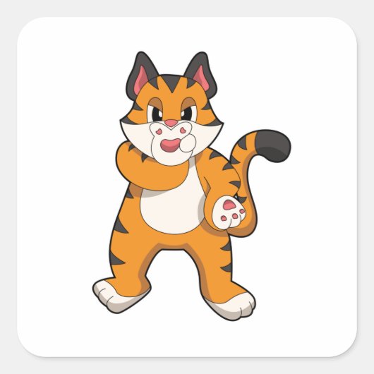 Tiger Vierkante Sticker (Voorkant)