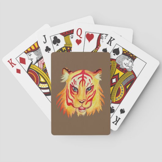 Tiger Visage Dessin Classique Cartes de Jeu (dos)