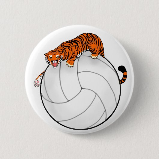 Tiger Volleyball Button Pin (Voorkant)