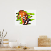 Tiger Walking Pop Art Poster (Keuken)