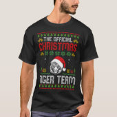 Tiger Wearing Santa Hat Xmas Lights Merry Christma T-shirt (Voorkant)
