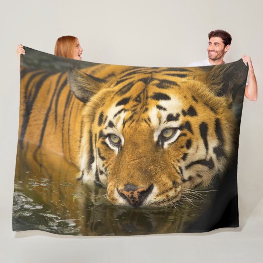 Tiger Wildlife Fleece Blanket Deken (In situ)