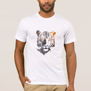 Tiger Wildlife Natuur Illustratie Silhouette Cool T-shirt