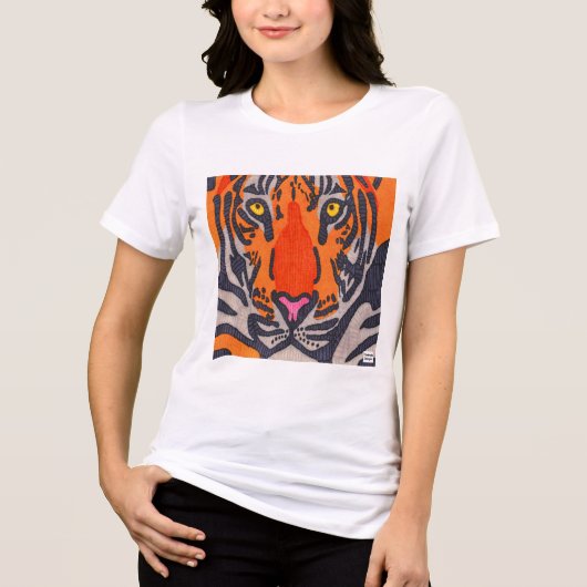 Tiger (wit) - Women's Tri-Blend Shirt (Voorkant)