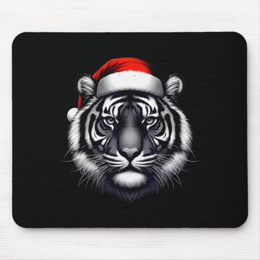 Tiger With Santa Hat Christmas Xmas Lover Zoo Keep Muismat (Voorkant)