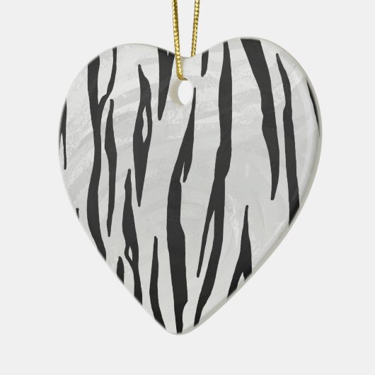 Tiger zwart-wit afdrukken keramisch ornament (Links)