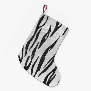 Tiger zwart-wit afdrukken kleine kerstsok
