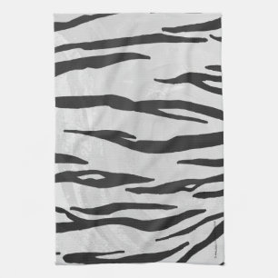 Tiger zwart-wit afdrukken theedoek
