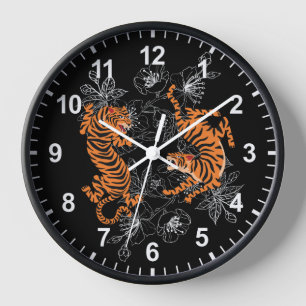 Tigers Black Art Style Background Numbers