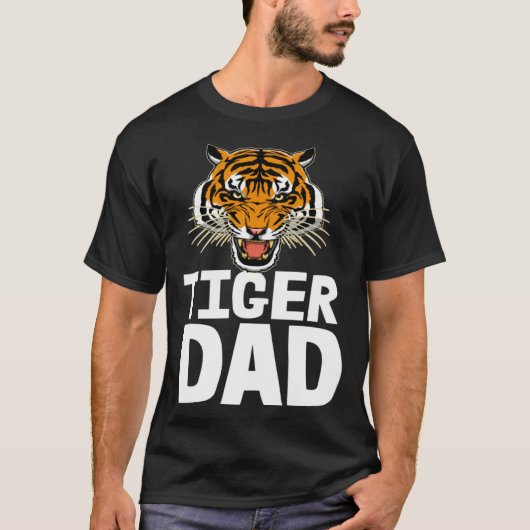 Tigers Dad Roaring Tiger Tees Men's Tiger Face (Voorkant)
