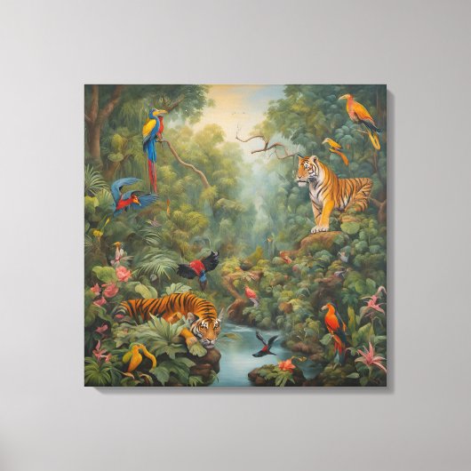 Tigers de la jungle - Impression d'art en toile (Recto)
