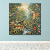 Tigers de la jungle - Impression d'art en toile (Insitu (Plancher de Bois))