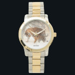 Tigers d'hiver montres monogrammes personnalisées<br><div class="desc">Voir mon magasin pour plus d'articles de tigres.</div>