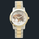 Tigers d'hiver montres monogrammes personnalisées<br><div class="desc">Voir mon magasin pour plus d'articles de tigres.</div>