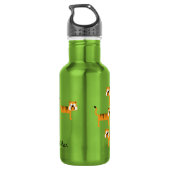 Tigers Enfants Big Cats Bouteille d'eau avec nom (Dos)