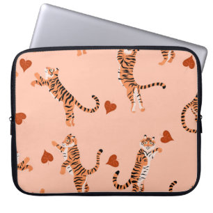 Tigers herfstbladeren: springspatroon laptop sleeve