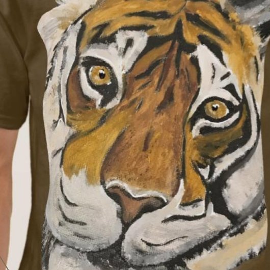 Tiger's Large Happy Face Multimediaal T-shirt