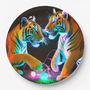Tigers Papier Borden, 9" Rond Papier Bord