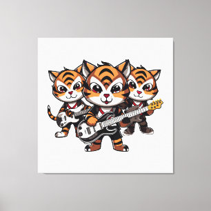 Tigers Playing Band Canvas Afdruk