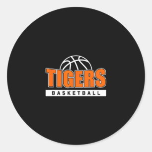 Tigers Sketll Team - Tijger Mascotte Sport Cadeau Ronde Sticker