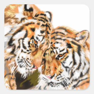 Tigers Vierkante Sticker