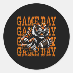 Tigers Voetbalwedstrijd Vintage Opgedrukte School Ronde Sticker