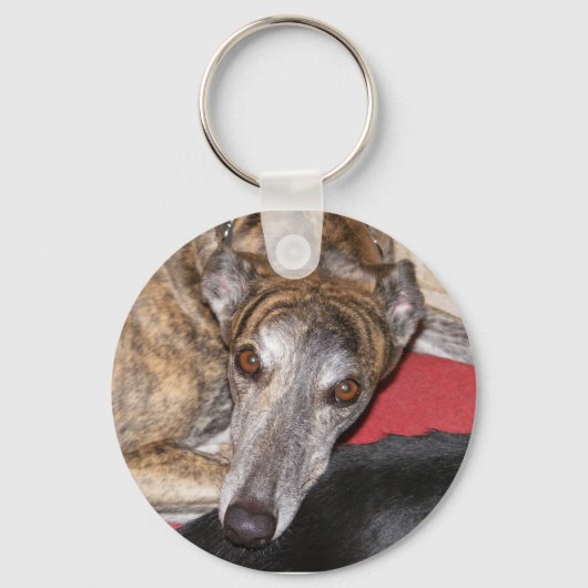 Tigerschimmel greyhound sleutelhanger (Voorkant)